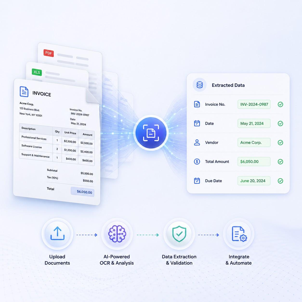 Intelligent document extraction and processing