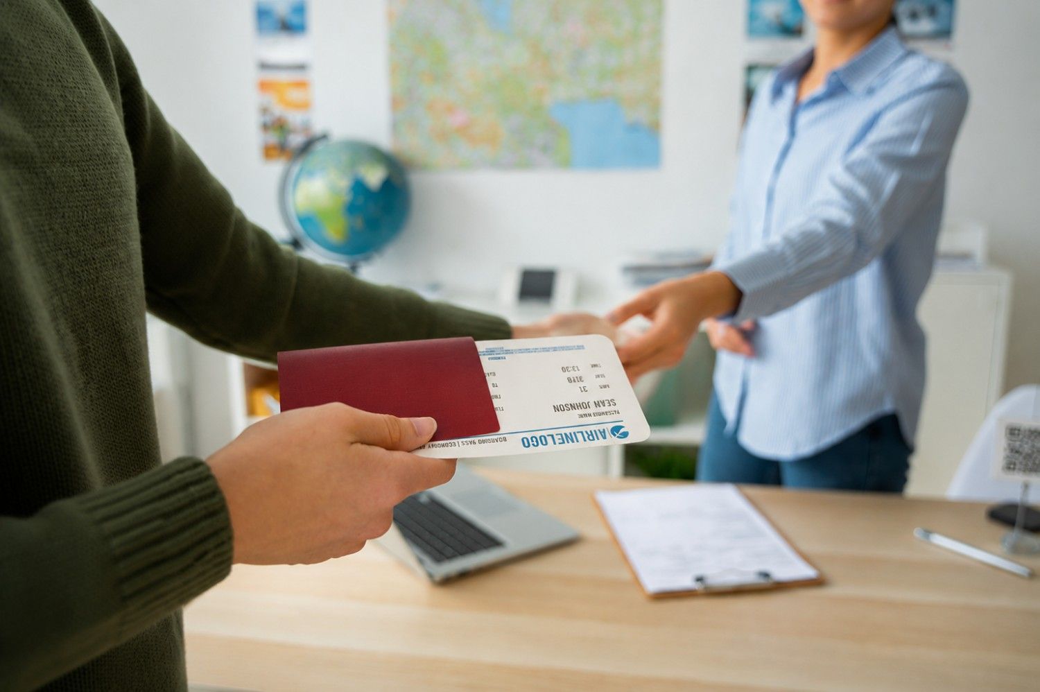 Travel identity verification at airport terminal