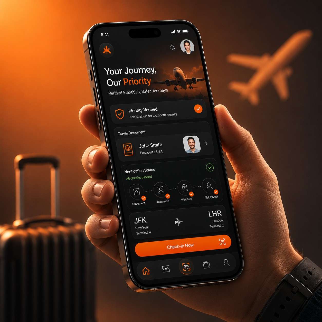 Secure digital identity verification for travelers