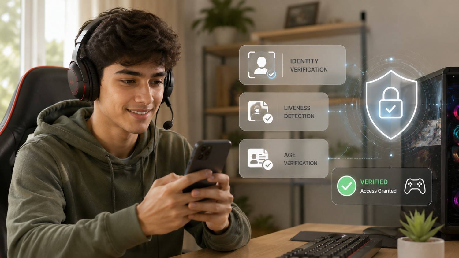 Online gaming identity verification and age verification
