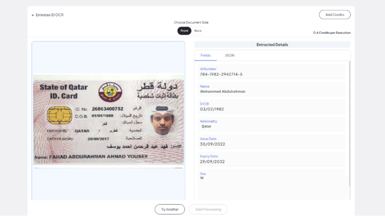 Qatar ID OCR